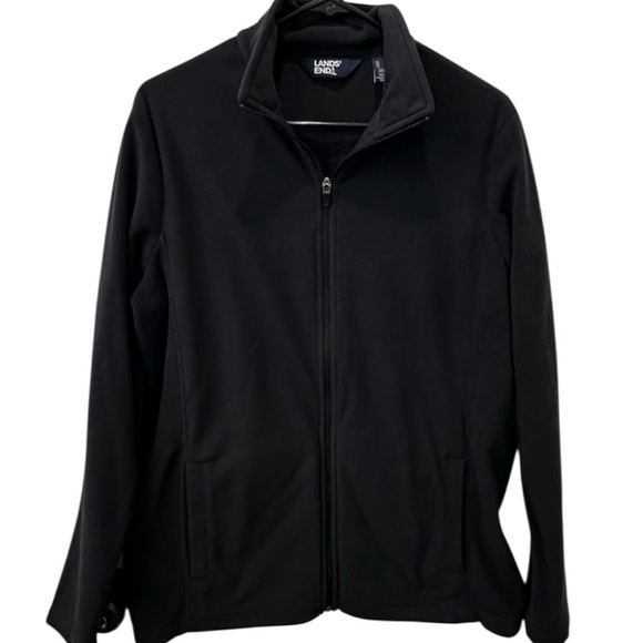 Lands' End Men's Classic Fleece Black Lightweight Jacket LT - Picture 1 of 3